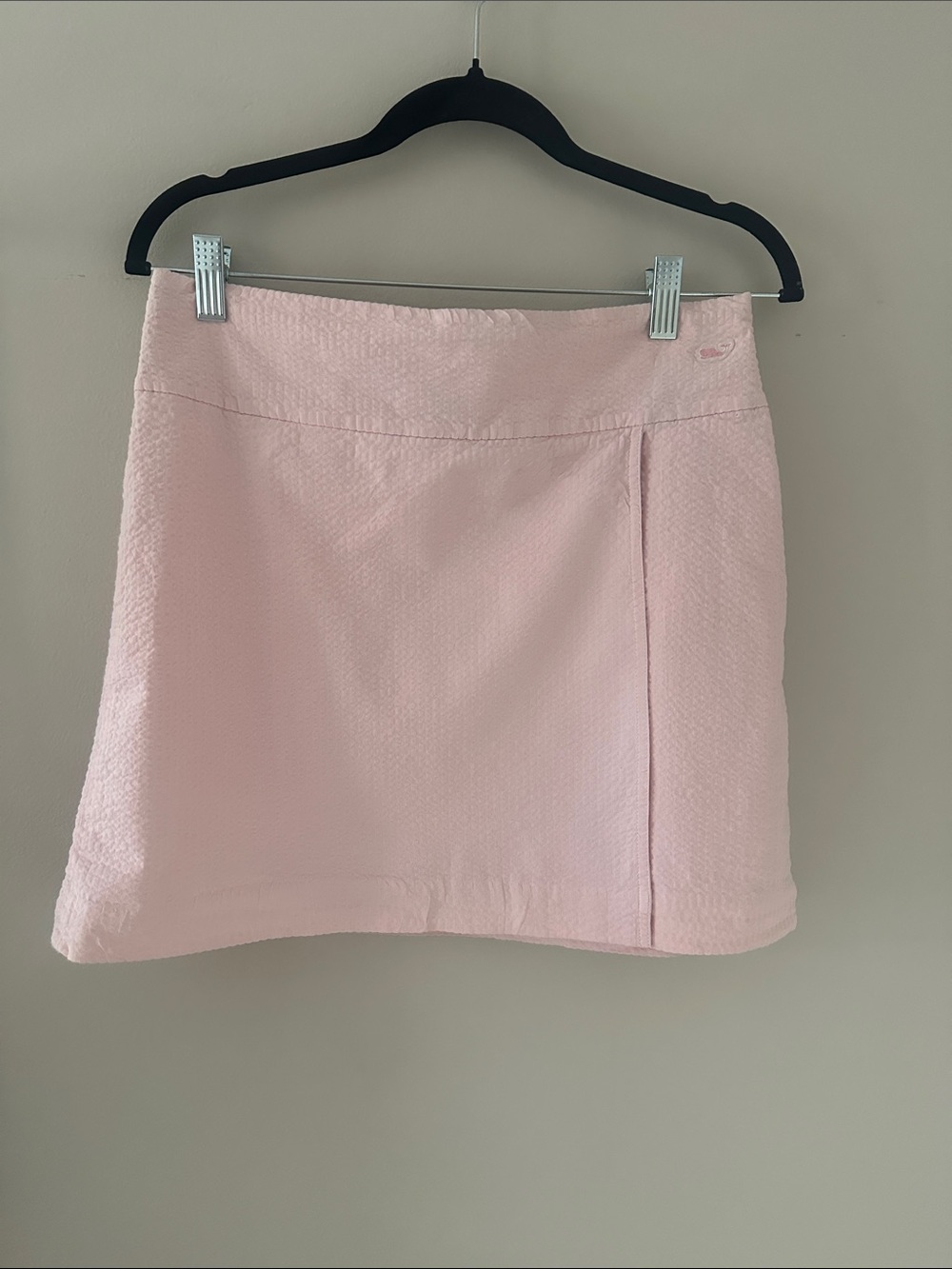 Vineyard Vines Womens Seersucker Wrap Style Mini Skirt Pink Size 8 Preppy Chic